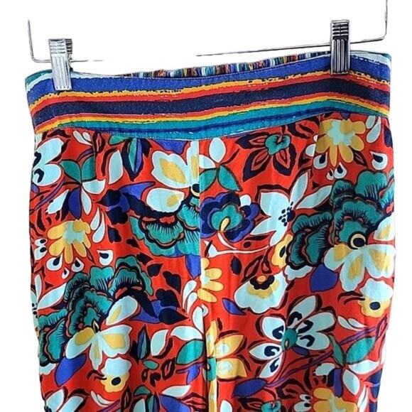 California Moon Rise Floral Wide Leg Pull On Pants size M Multicolor - Picture 6 of 9